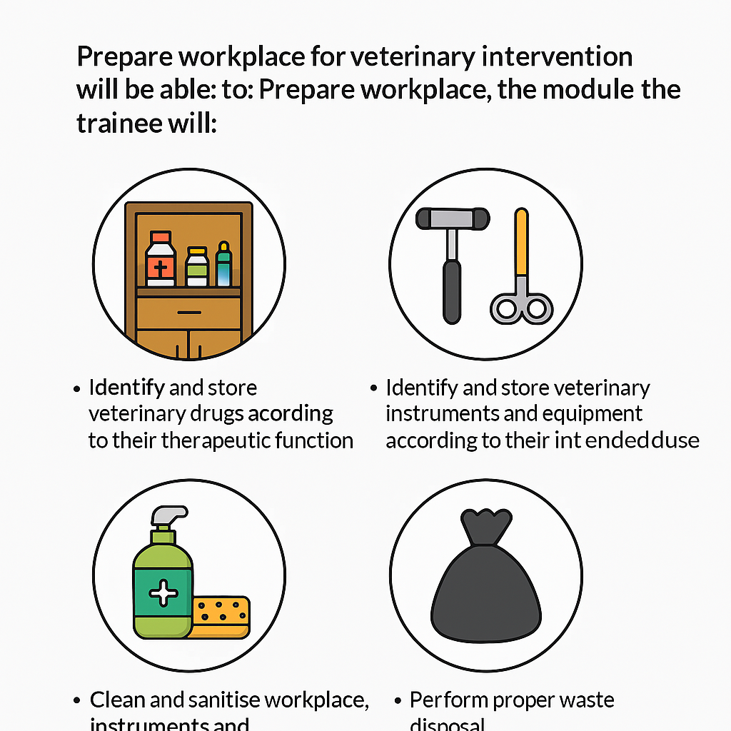 WORKPLACE PREPARATION FOR VETERINARY INTERVENTION