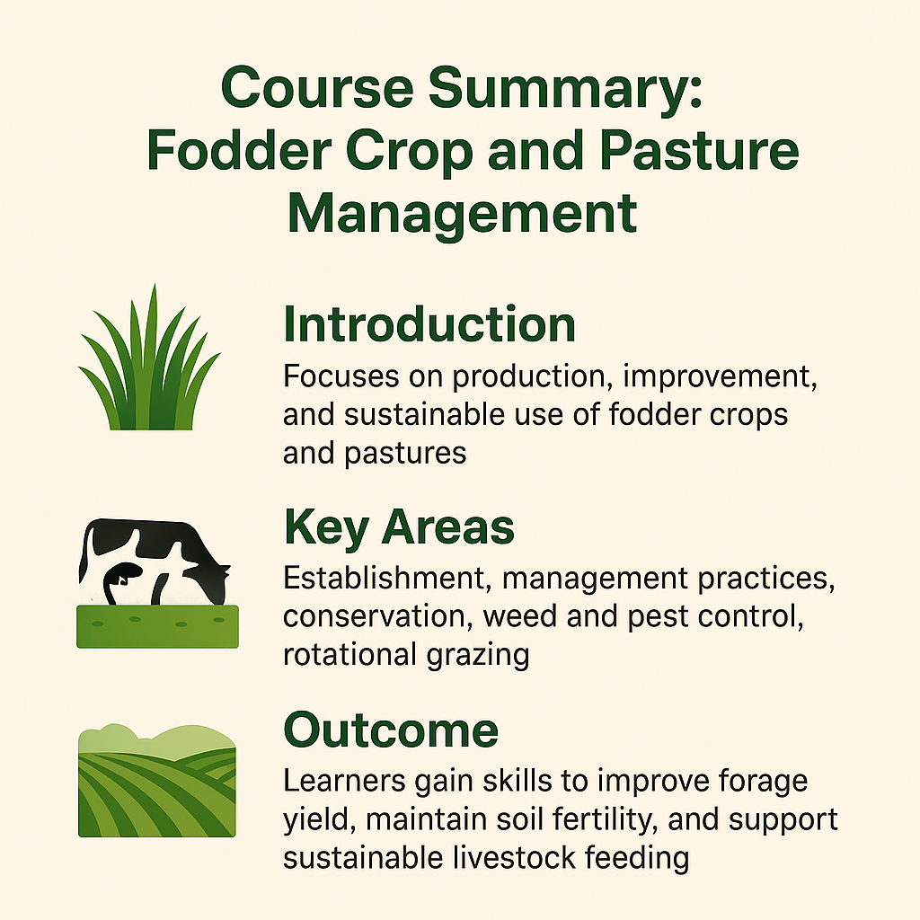 FODDER CROPS AND PASTURES MANAGEMENT