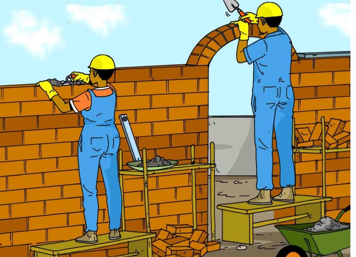 BRICK AND BLOCK MASONRY WALL